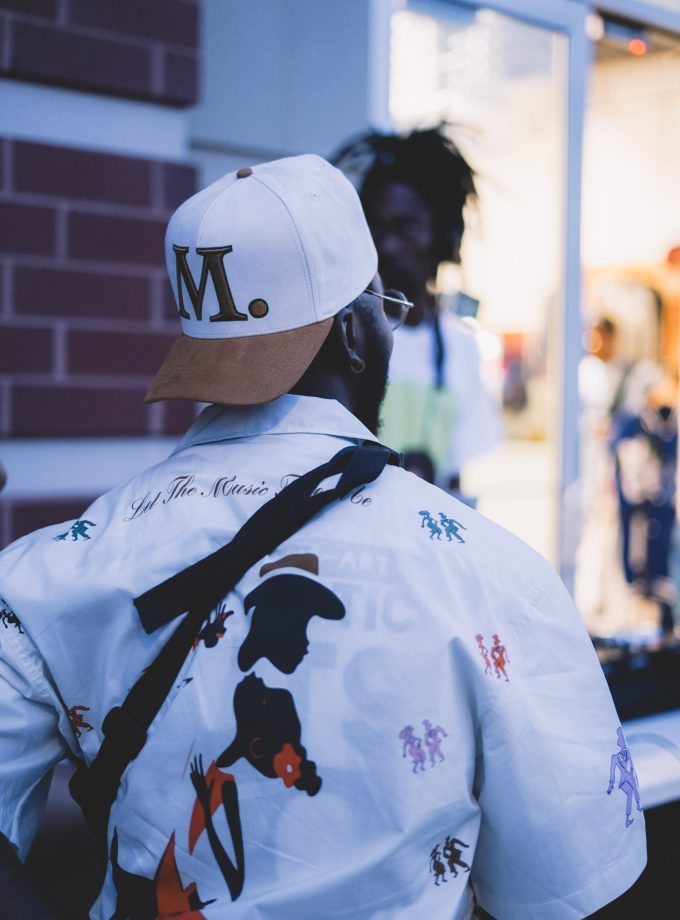 "LET THE MUSIC TAKE ME" BUTTON UP.