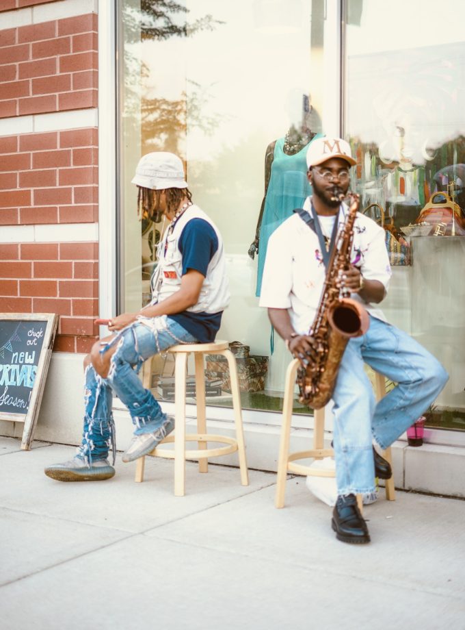 "LET THE MUSIC TAKE ME" BUTTON UP.